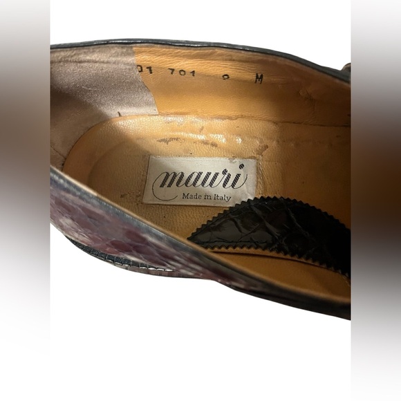 MAURI Alligator BLUE Oxford Monk Strap Alligator Buckle Shoes Men's Size 9 - Picture 14 of 15